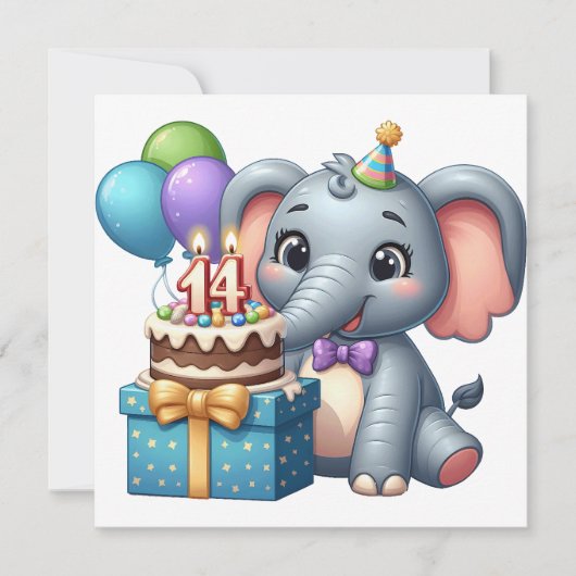 14歳の誕生日ゾウ (正面)