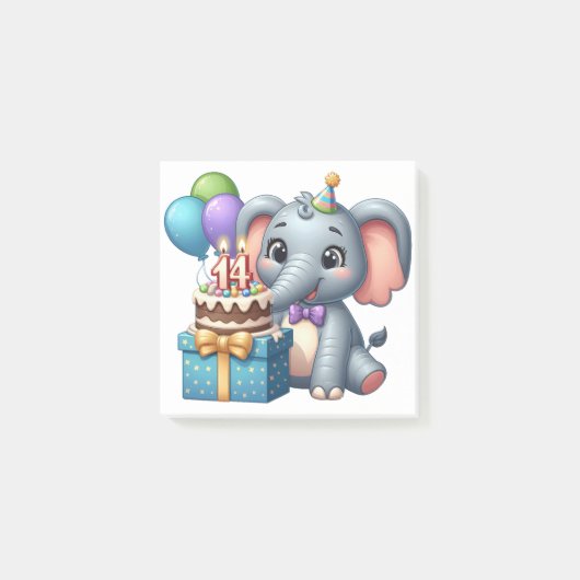 14歳の誕生日ゾウ ポストイット (正面)