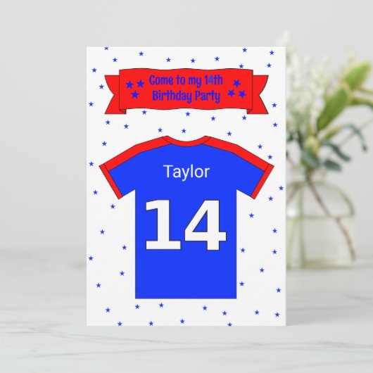 14歳の誕生日パーソナライズされたパーティの招待状 招待状 (スタンド正面)
