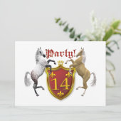 14歳の誕生日パーティーの招待状(家紋付き) 招待状 (スタンド正面)