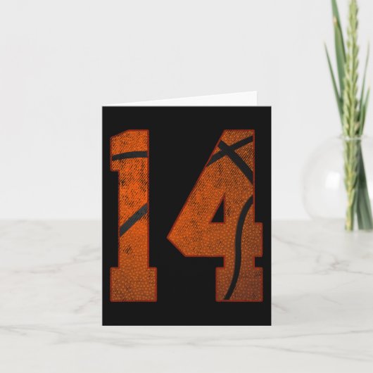 14歳の誕生日パーティー14歳のバスケットボール カード (正面)