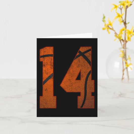 14歳の誕生日パーティー14歳のバスケットボール カード (黄色い花)