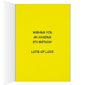 14歳の誕生日名前をカスタムするイエローブルーピクセルゲーマー (内側 (右))