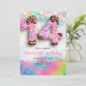 14歳の誕生日女子招待状 招待状 (スタンド正面)