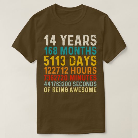 14歳の14素晴らし番目の誕生日ギフトV Tシャツ (デザイン正面)