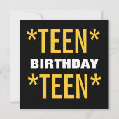 14歳または任意のティーン誕生日 モダンストライプ V14Z 招待状 (裏面)