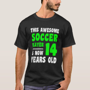 14歳ハッピー14誕生日サッカー選手14日 Tシャツ