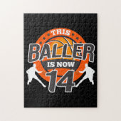 14歳バスケットボールの子供のギフトソン ジグソーパズル (縦)