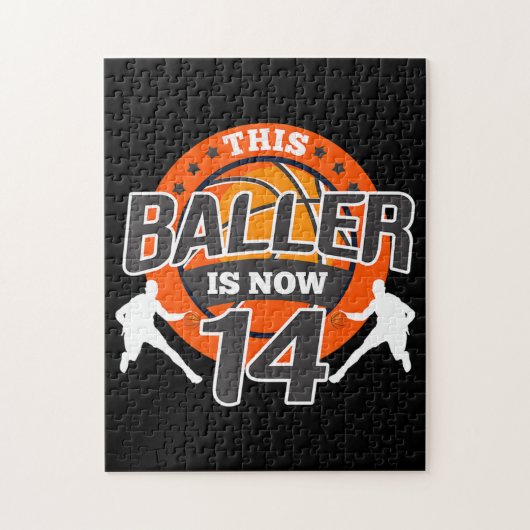 14歳バスケットボールの子供のギフトソン ジグソーパズル (縦)