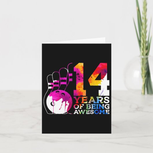 14歳素晴らしボーリング14誕生日 カード (正面)