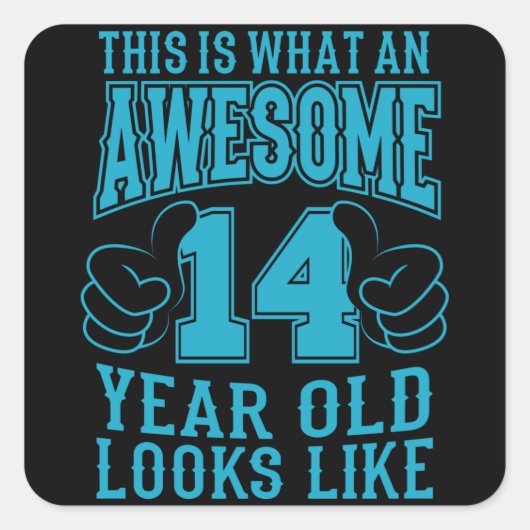 14歳素晴らし14誕生日 スクエアシール (正面)