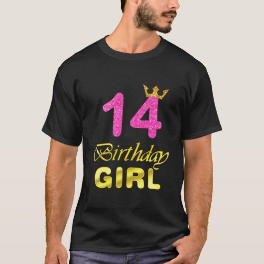 14歳誕生日ガールシャツ14th誕生日ピン tシャツ (正面)