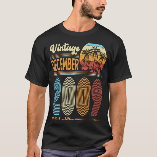 14歳誕生日ヴィンテージ2009年12月女 Tシャツ (正面)