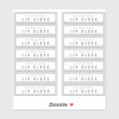 14澄んリップグロスラベル2.9 X.85インチ シール (シート)