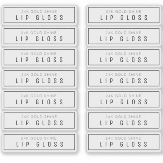 14澄んリップグロスラベル2.9 X.85インチ シール (正面)