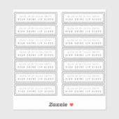 14澄んリップグロスラベル2.9 X.85インチ シール (シート)