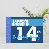 14番目のブルースモダンターパターン10代の誕生日 招待状 (スタンド正面)