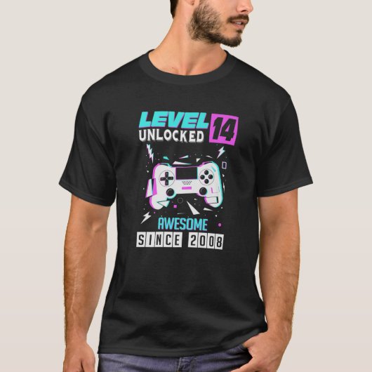14番目の誕生日ゲーマー贈10代の与少年14歳のビッド Tシャツ (正面)
