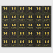 14番目の誕生日-インスパイアアールデコルック"14" & Name ラッピングペーパー (フラット)