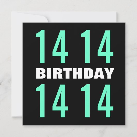 14番目の10代の誕生日ミモダンントおよびブラックW746 招待状 (裏面)