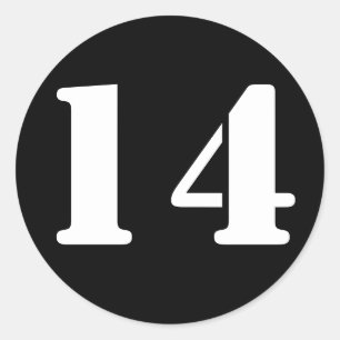 14番14黒のステンシルナンバーズ（ジャンツ） ラウンドシール