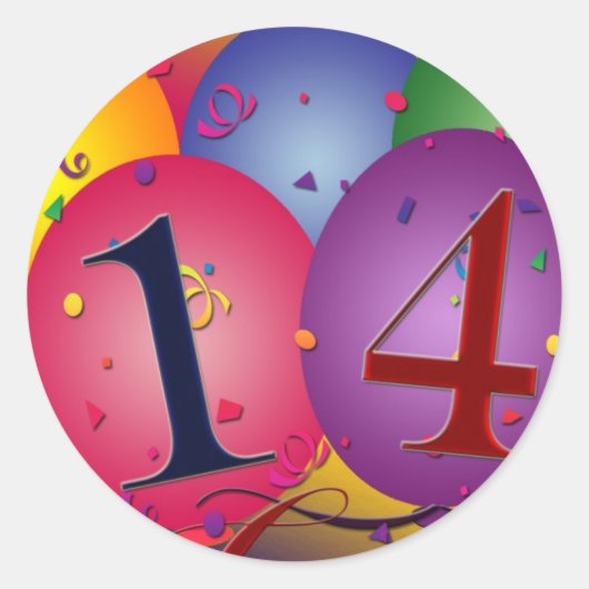 14祝誕生日 ラウンドシール (正面)