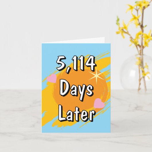 14結婚周年日14年 カード (黄色い花)