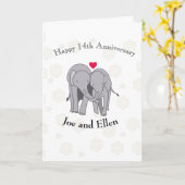 14結婚周年記念アイボリー カード (黄色い花)