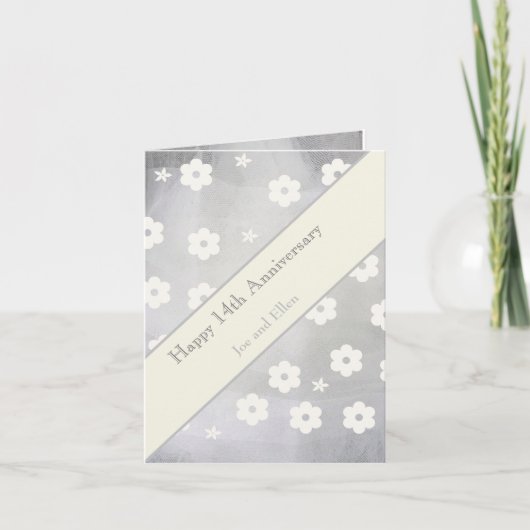 14結婚周年記念アイボリー カード (正面)