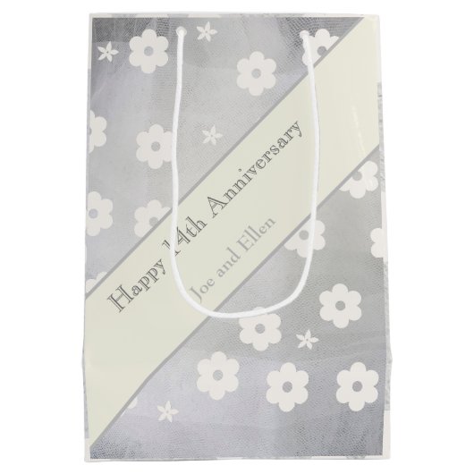 14結婚周年記念アイボリー ミディアムペーパーバッグ (裏面)