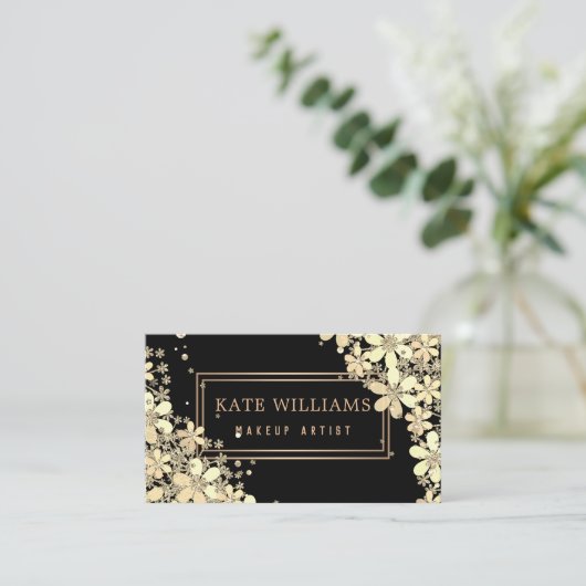 14花エレガント柄 名刺 (スタンド正面)