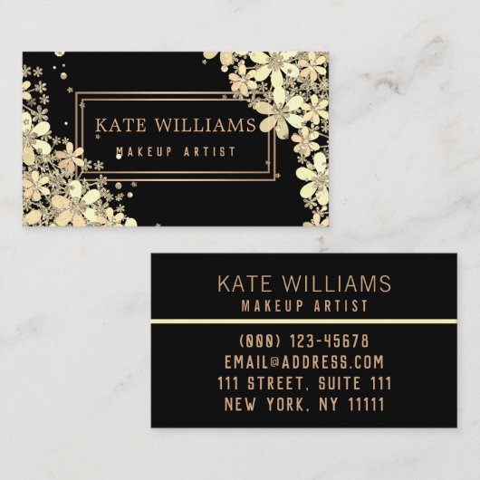 14花エレガント柄 名刺 (正面/裏面)