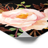 14表ピンクのフローラ結婚の座席表 ポスター (角)