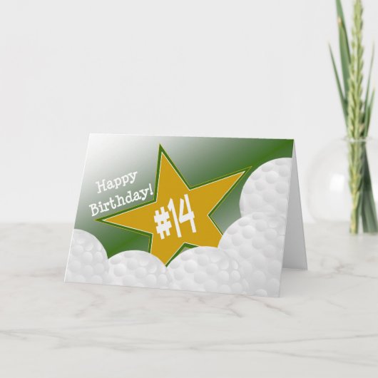 14誕生日おめでとうゴルフスター！ カード (正面)