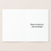 14誕生日はっきりした「14歳!」 ゴールドフォイルカード 箔カード (内部)