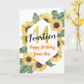 14誕生日めでたい カード (黄色い花)