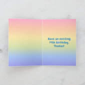 14誕生日カラフル:レインボー# 14,名前をカスタムする カード (内部)