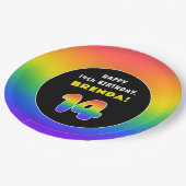 14誕生日カラフル:レインボー# 14,名前をカスタムする ペーパープレート (アングル)