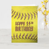 14誕生日ソフトボールカード カード (黄色い花)