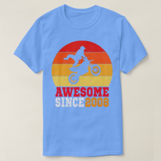 14誕生日ダートバイク14歳ヴィンテージレトロ Tシャツ (デザイン正面)