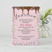 14誕生日チョコレートアイシングと振りかける 招待状 (スタンド正面)