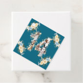 14誕生日ティール(緑がかった色)フォトコラージフラワーイエロー フェイバータグ (インサイチュ)