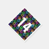 14誕生日ネオンスターズオンブラック スタンダードカクテルナプキン (角)