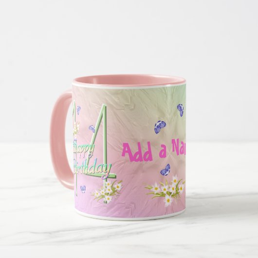 14誕生日バタフライガーデンマグ マグカップ (正面左)