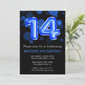 14誕生日バルーンキッズブルーボーイパーティー 招待状 (スタンド正面)