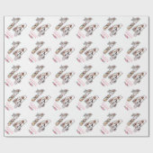 14誕生日フォトガールコラージピンクフラワーホワイト ラッピングペーパー (フラット)