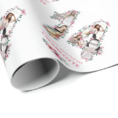 14誕生日フォトガールコラージピンクフラワーホワイト ラッピングペーパー (ロールコーナー)