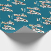 14誕生日フォトティール（緑がかった色）コラージュ黄花 ラッピングペーパー (角)