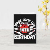 14誕生日ボーリングスペアいくつかのおもしろい14年バット カード (黄色い花)