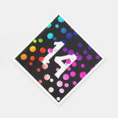 14誕生日レインボンドットオンブラック スタンダードランチョンナプキン (角)